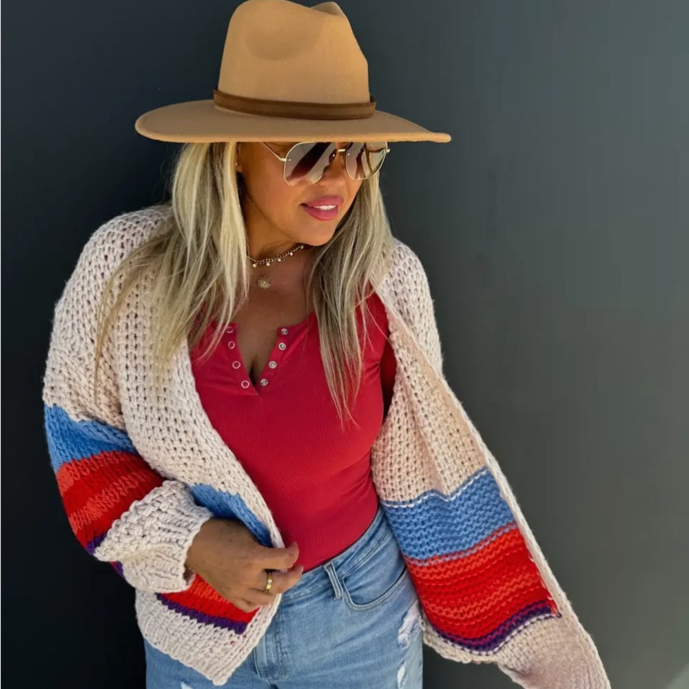 Vibrant Striped Women's Cardigan
